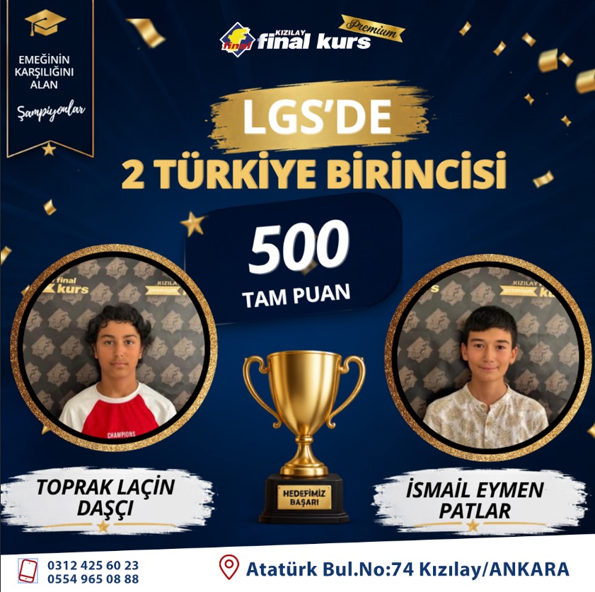 LGS 2026'da 2 Türkiye Birincisi!